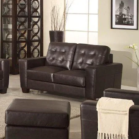 Contemporary Loveseat with Tufting